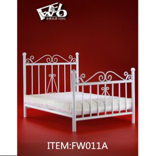 Feeltoys Fw011 Doll Scene Series 1/6 Scale Metal Bed Base Set White A