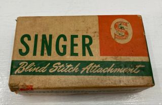 Vintage Singer Sewing Machine Blind Stitch Attachment W/ Box 160616