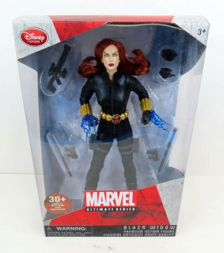 Disney Store Marvel Ultimate Series Black Widow Premium Action Figure Box Damage