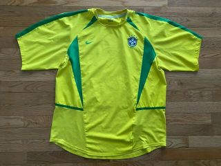 Vtg 90s Nike Brazil Brasil Home Soccer Jersey Shirt Mens Sz Xl
