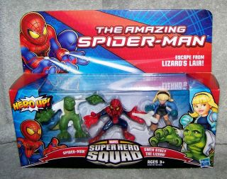 Hero Squad 2012 Escape From Lizard " S Lair Lizard,  Spider - Man & Gwen Stacey