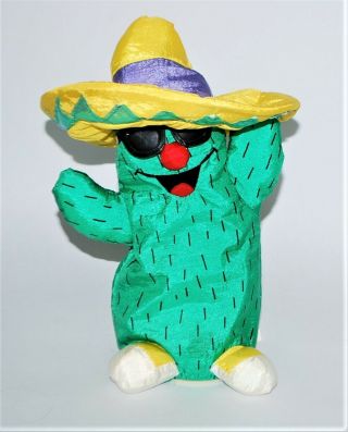 Vtg Baby Van Gogh Plush Carlos The Dancing Cactus Yellow Sombrero Dance Sings