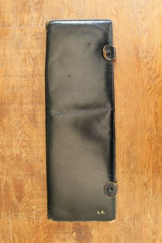 Vintage Mark Cross Black Leather Neck Tie Travel Case
