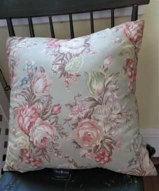 Vintage Ralph Lauren Charlotte Throw Pillow 16 " X16 " Sage Rust Peach Floral