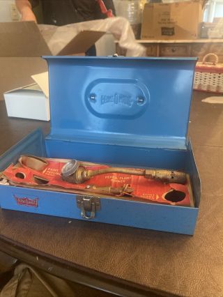 Vintage Bernzomatic Propane Torch Metal Box Kit Missing Some Accessories. 2