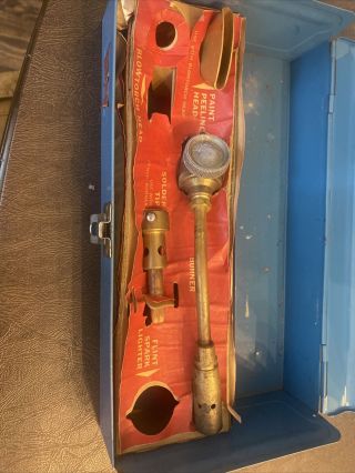 Vintage Bernzomatic Propane Torch Metal Box Kit Missing Some Accessories. 3