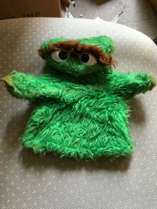 Vintage Oscar The Grouch Hand Puppet Sesame Street 1970s Movable Arms