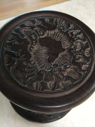 Vintage Africa African Hand Carved Wood Coaster Set Art 2