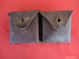 Vintage E.  Muller 1955 Swiss Army Military Leather Ammo Belt Pouch With Cross (1