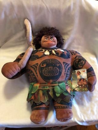 Disney Moana Maui 16 " Stuffed Plush Doll Toy With Magical Fishhook Disney Store