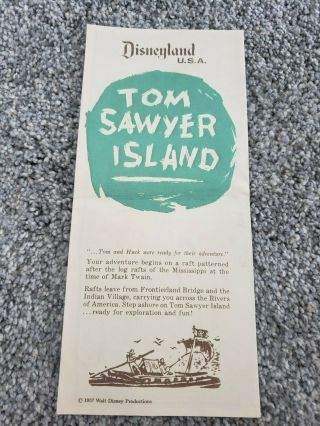 Disneyland Vintage Tom Sawyer Island Map Brochure 1957 Walt Disney Productions