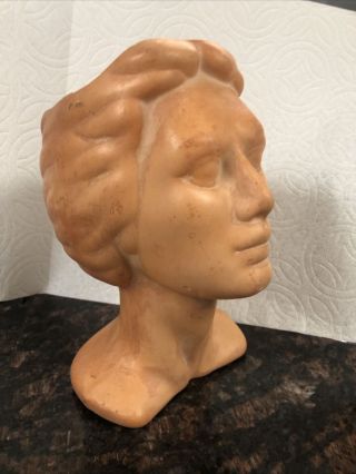 Vintage Ceramic Woman’s Head Bust Planter.  Very Unique / Rare Find.  Unmarked.