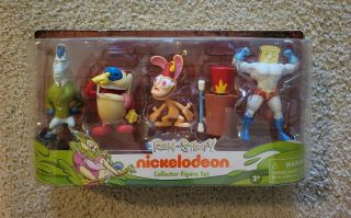 - 2017 Ren And Stimpy 2.  5  Collector Figure 5 - Pack Set Nickelodeon Just Play