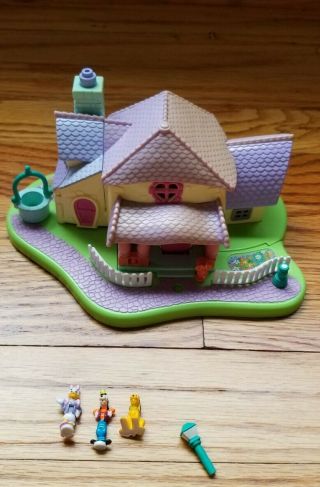 Polly Pocket Vintage 1995 Disney Mickey And Minnie House W/3 Characters