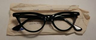 Vintage Styl Rite Optics Bampus Black 44/18 Eyeglass Frame Old Stock 313