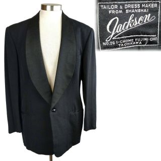1950s Vintage Jackson Shanghai Custom Shawl Collar Tux Dinner Jacket 42