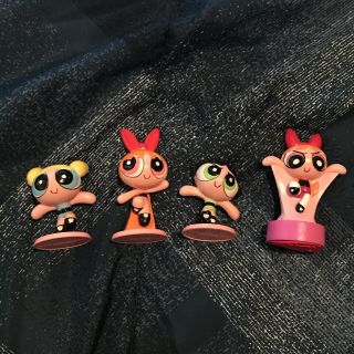 3 Powerpuff Girls Cake Toppers Figurines 2000 Bakery Crafts,  Bonus Stamp