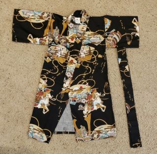 Kimono Yukata Children Kids Boy Japanese Made In Japan Vtg Fabric Medium
