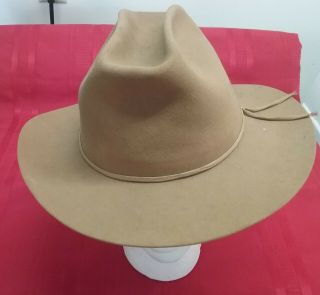 Ca 1950s Stetson 3x Beaver Open Road Cowboy Hat; Tan,  Size 7