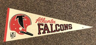 Vintage 1967 Nfl Pennant Atlanta Falcons Full Size Single Bar Helmet Nfl