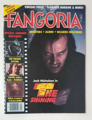 Rare Fangoria 7 (1980) The Shining Jack Nicholson Maniac Tom Savini,  Galaxina