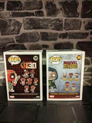 Funko Pop Marvel Bundle x2 - Larp Deadpool & Zombie Doctor Doom BNIB 3