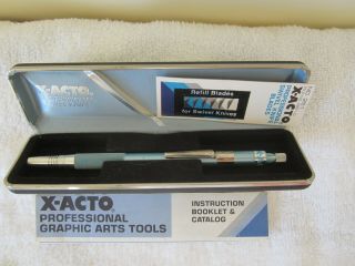 Vintage X - Acto Professional Swivel Knife 3051 W Case & Refill Blade Pack 251