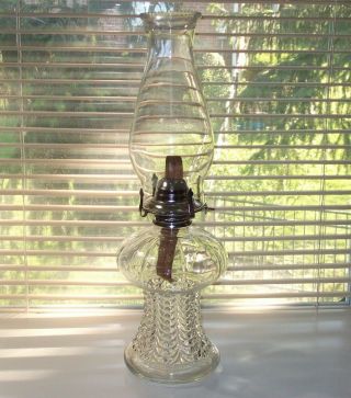 Vintage Lamplighter Farms Oil Hurricane Lamp With Chimney