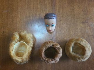 Vintage Barbie Fashion Queen Doll Head With 3 Wigs.