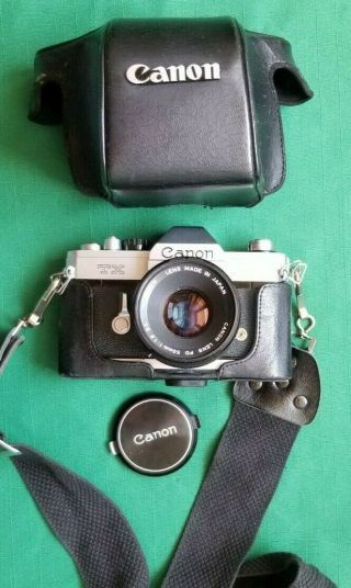 Vintage Canon Tx Film Camera Fd 50mm Lens Japan Strap Not
