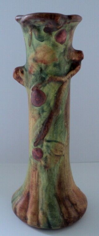 Vintage Weller Woodcraft 7 3/4 " Bud Vase (apple Tree) - Multi - Colored