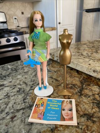 Vintage Topper Dawn Doll Green Mini Dress And Doll
