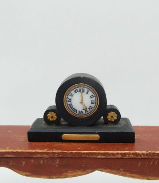 Vintage James Benford Antique Mantle Clock Artisan Dollhouse Miniature 1:12