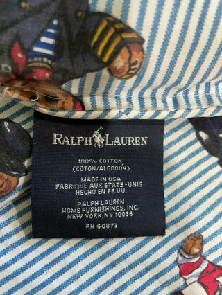 Ralph Lauren Polo Teddy Bear Comforter Quilt VTG USA Twin size 3