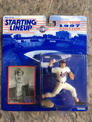 1997 Starting Lineup Nolan Ryan Figure And Hologram Card Kenner Collector Club