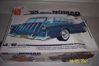 Vintage Amt 1955 " 55 " Nomad Wagon 1/16th Scale Plastic Model Kit