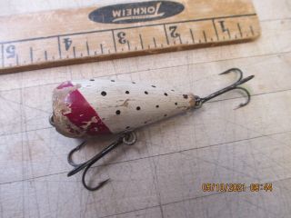 Vintage Speckled Tipper Lure Montpeliar Ohio Wood Fishing Lure 1930s