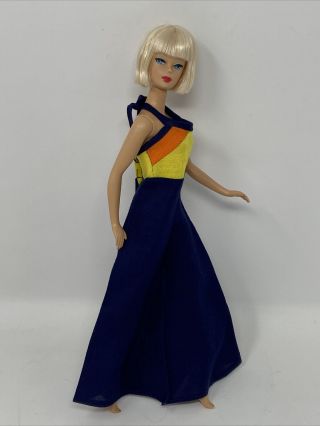 Vintage Clone Barbie Clothes Doll Outfit Retro Mod Navy Palazzo Pants Jumpsuit