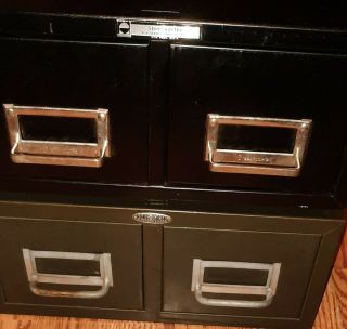 2 Vintage Metal File Cabinets Steelmaster & Cole Steel Library Card Index