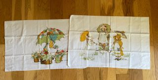 Set Of 2 Vintage Holly Hobbie Pillowcases American Greeting Corp Shabby Chic