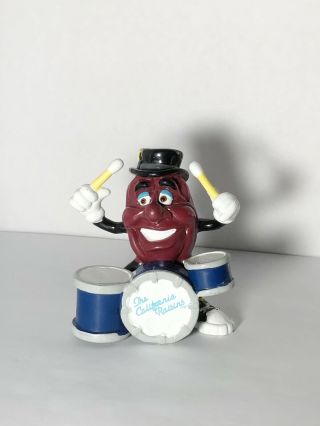 Vintage California Raisins Band Drummer Drums 3” Pvc Figure Toy Applause 1988