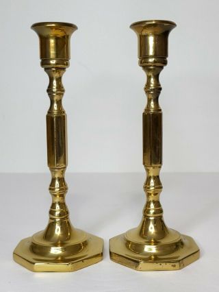 Vintage Brass Candlestick Holders 7 1/2 " Tall Made In England Two