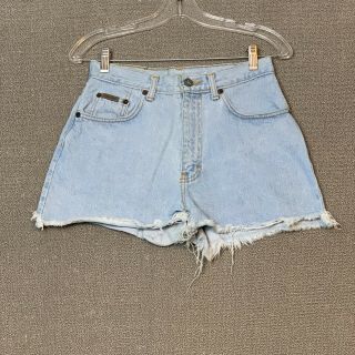 Vintage Calvin Klein Size 5 High Rise Denim Cut Off Shorts Light Wash Usa