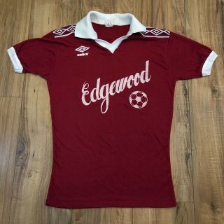 Vintage Umbro Football Soccer Red Jersey Shirt Single Stitch Adult Size Medium