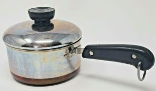 Vintage Revere Ware Copper Clad 3/4 Qt Quart Sauce Pan With Lid Clinton Ill.  Usa