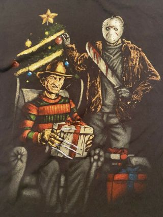 Rare 00s Freddy Vs.  Jason All Over Print A Nightmare On Elm Street Shirt Large