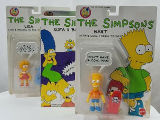 The Simpsons Sofa & Boob Tube Plus Bart & Lisa Phrase Bubble Figures Nib