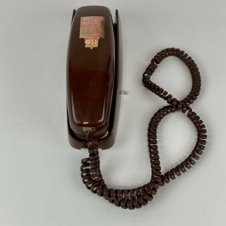 Vintage Western Electric Trimline Rotary Dial Phone Desk Brown 1970 