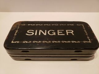 Vintage Singer Sewing Machine Parts Accessories Attachments With Metal Box