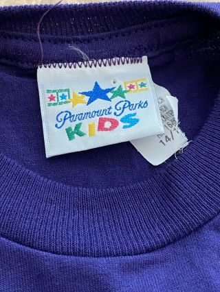 Vtg 1996 Paramount Parks Kings Island Cartoon Shirt Roller coaster Flintstones 3